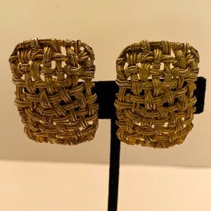 Vintage ACTV Earrings Clip Ons Mid Century Art Brut Aesthetic Jewelry